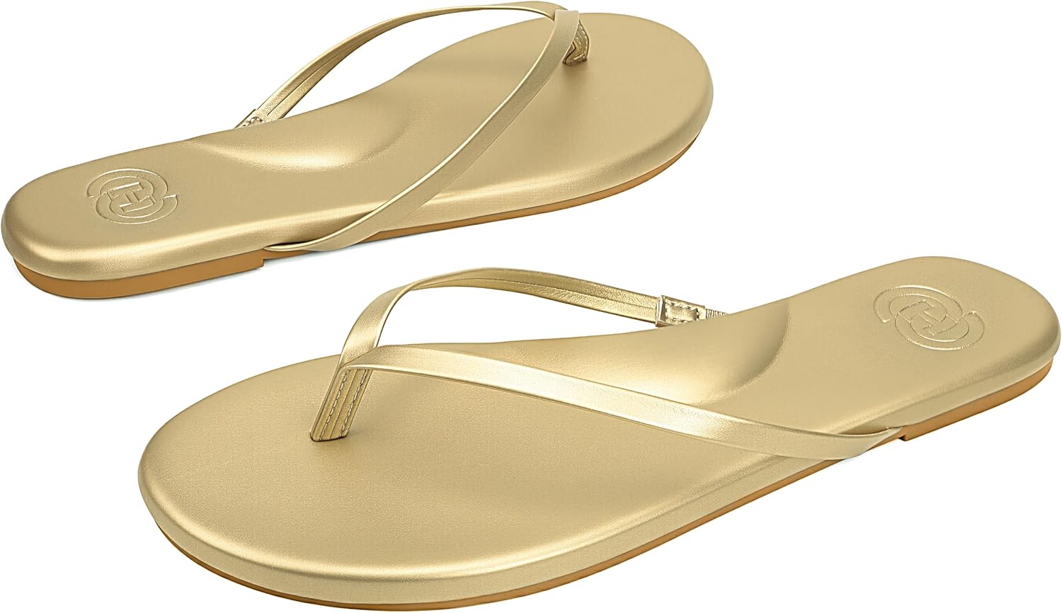 INMINPIN Flat Flip Flops with Arch Support for Women - Memory Foam Flats Summer Sandals 2025 - Ultra Comfort Vegan Leather Thong Sandals Summer Beach Slide - Image 4