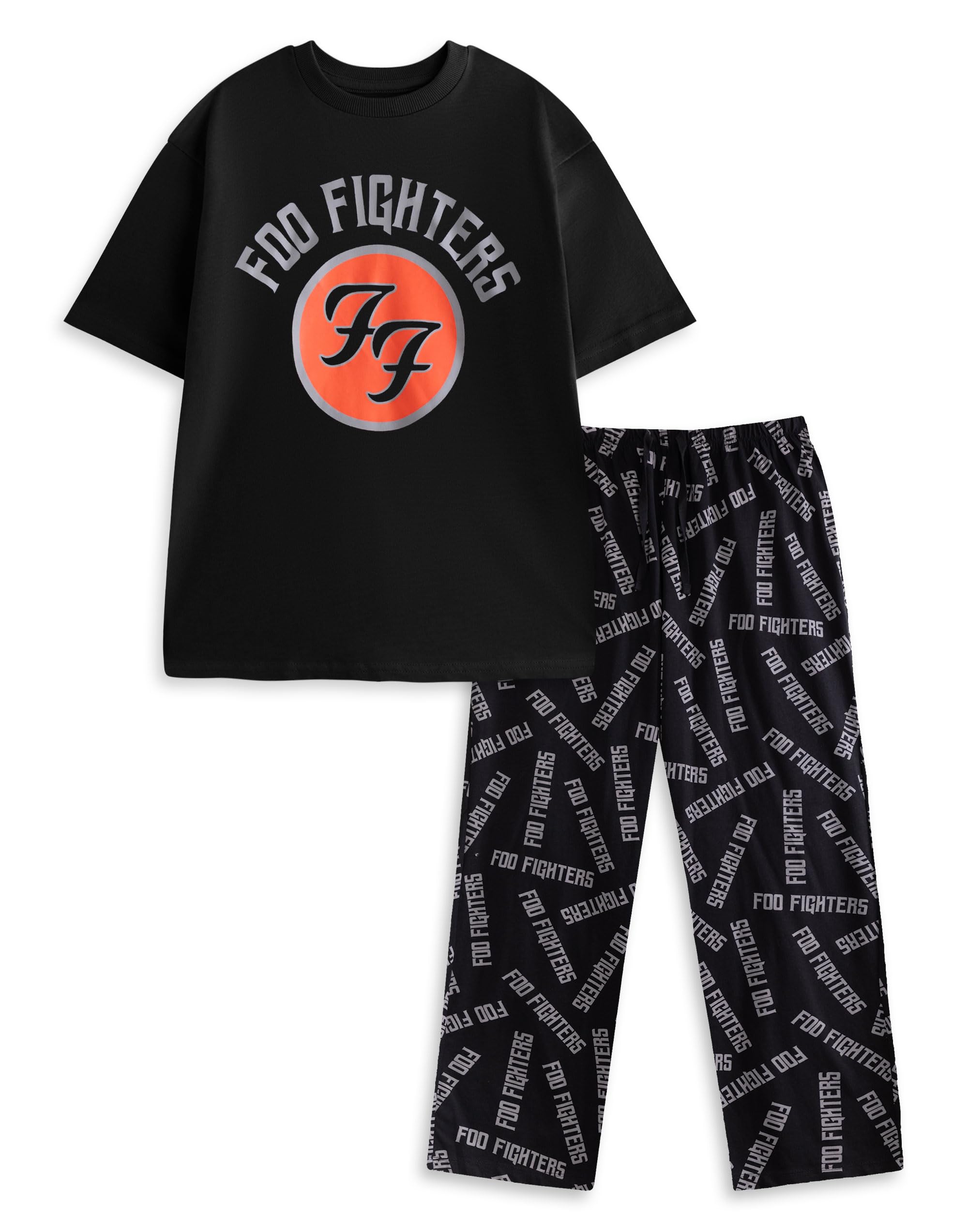 Foo Fighters - Men's Pyjama Set - Short Sleeve Long Leg - M - Black