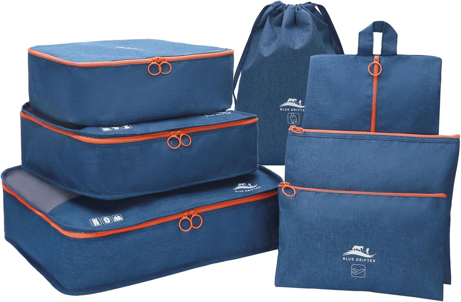 7 Set Packing Cubes for Suitcases Travel Luggage Packing Organizers,Travel Essentials Luggage Organizer Accessories Tioletry Bag Shoe Bag Laundry Bag