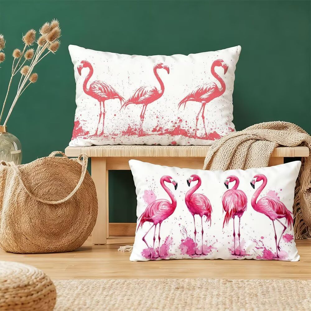Taie oreiller rectangulaire double face en velours rose doux