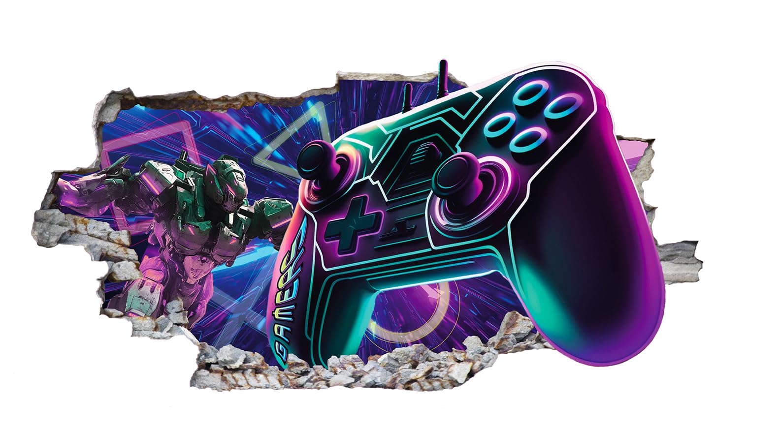 Décoration Murale 3D Gamer Autocollants Muraux Gamer 3D - Décoration Chambre Garçon - Stickers Gaming Salon Et Dortoir Sticker Déco Chambre Jeu Vidéo