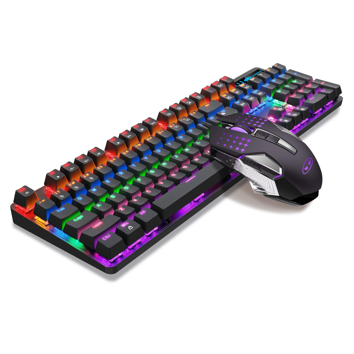 Buy Mechanical Gaming Keyboard and Mouse Combo Blue Switch 104 Keys