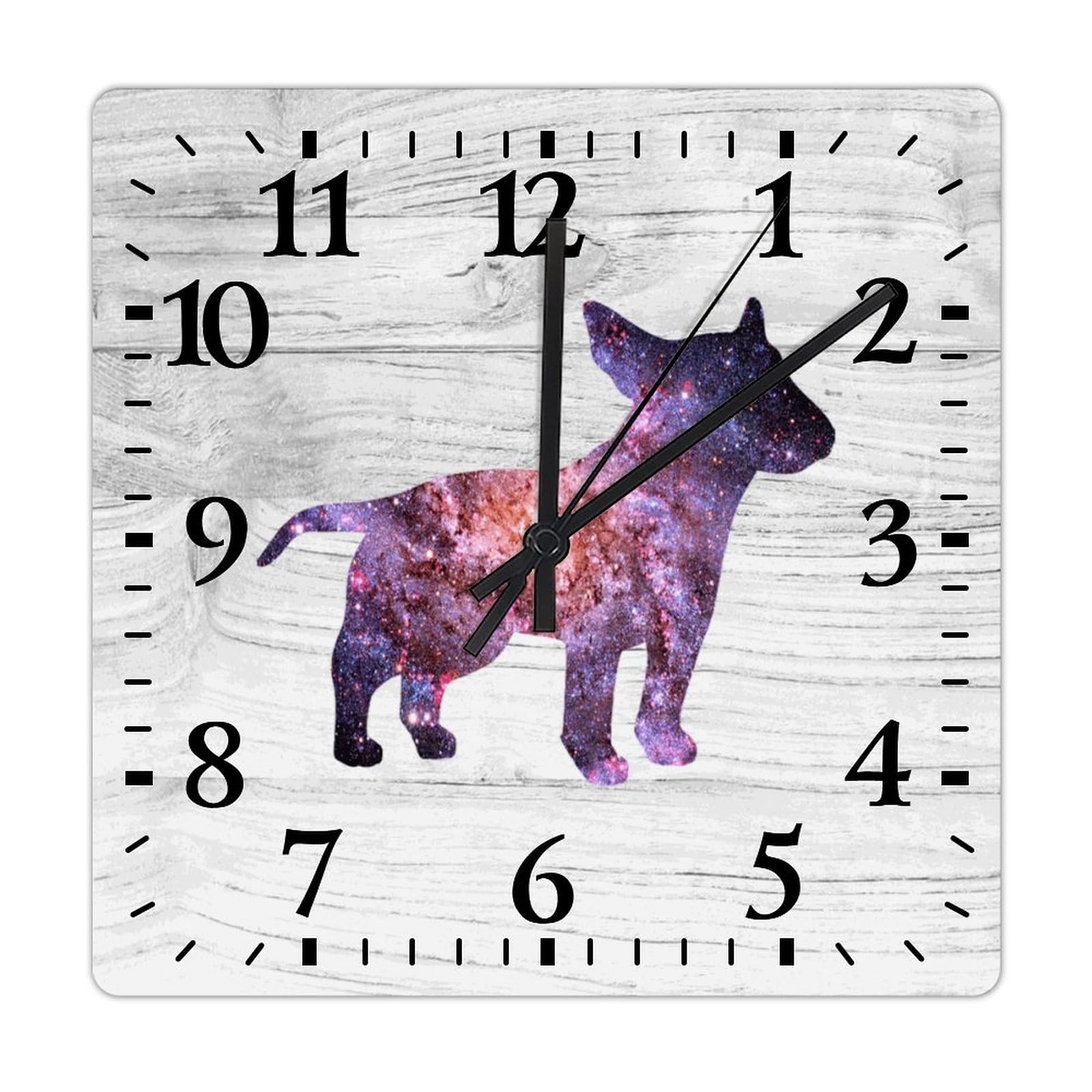 Horloge murale carrée en bois noble et design épuré 38 cm
