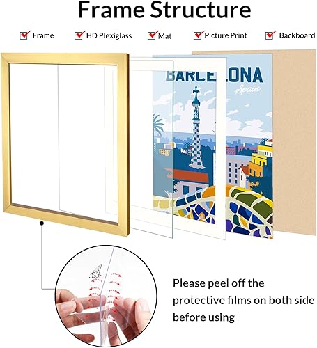 Miniatura 3 de LaVie Home Marcos de fotos de 12 x 18 pulgadas (paquete de 2), marco de diseño simple para fotos de 11 x 17 pulgadas con paspartú, formatos