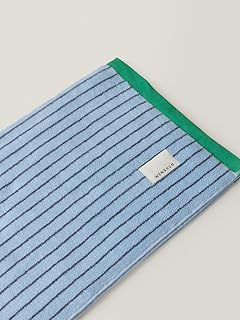 14 Blue Bathroom Ideas for Calm Fresh Modern Appeal 63 WENSHUO Tranquil Bluejay-Striped Pure Cotton Bath Towel,100% Combed Cott...