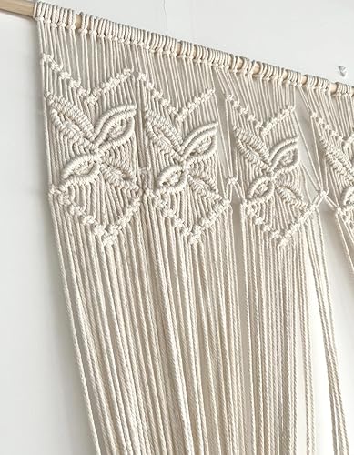 Miniatura 6 de Cortinas bohemias para puerta, cenefa de macramé para colgar en la pared, tapiz tejido de macramé para el hogar, cortina de mariposa, decoración de