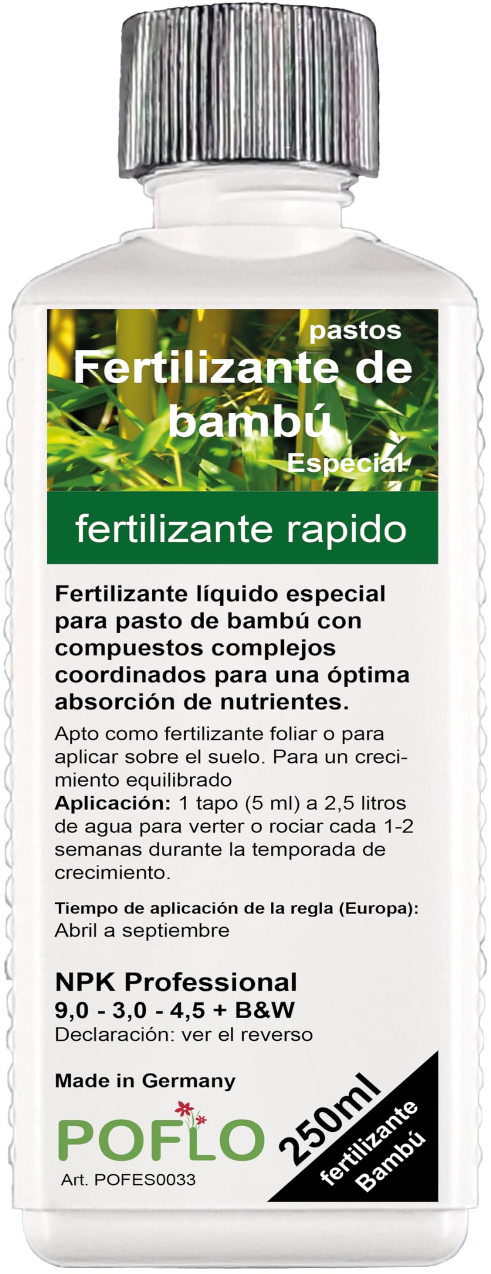 Fertilizante líquido de bambú PREMIUM para bambúes y pastos (250ml)