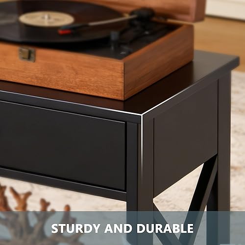 Miniatura 7 de SUPER DEAL Mesa consola estrecha de 39.5 pulgadas, mesa de entrada de 3 niveles, mesa auxiliar con cajón y estantes de almacenamiento para pasillo,