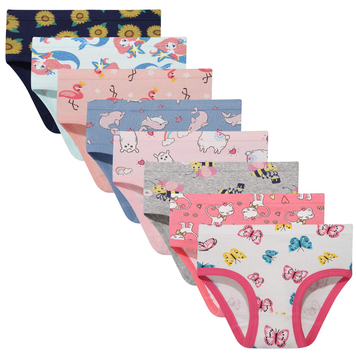 NEIYISHE Girls' Cotton Brief Breathable Toddler Panties Kids Assorted Underwears 6-8 pieces