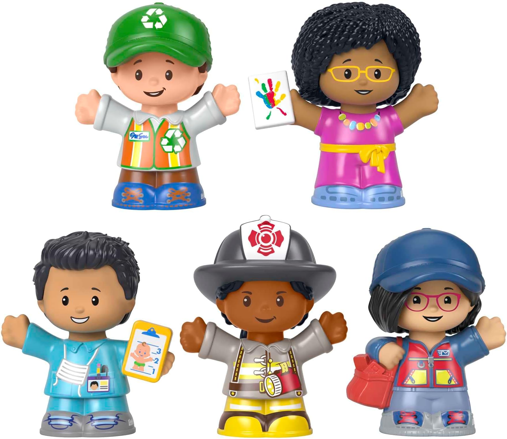 Fisher-Price Little People Community Heroes, figure set featuring 5 character figures for toddlers and preschool kids ages 1+