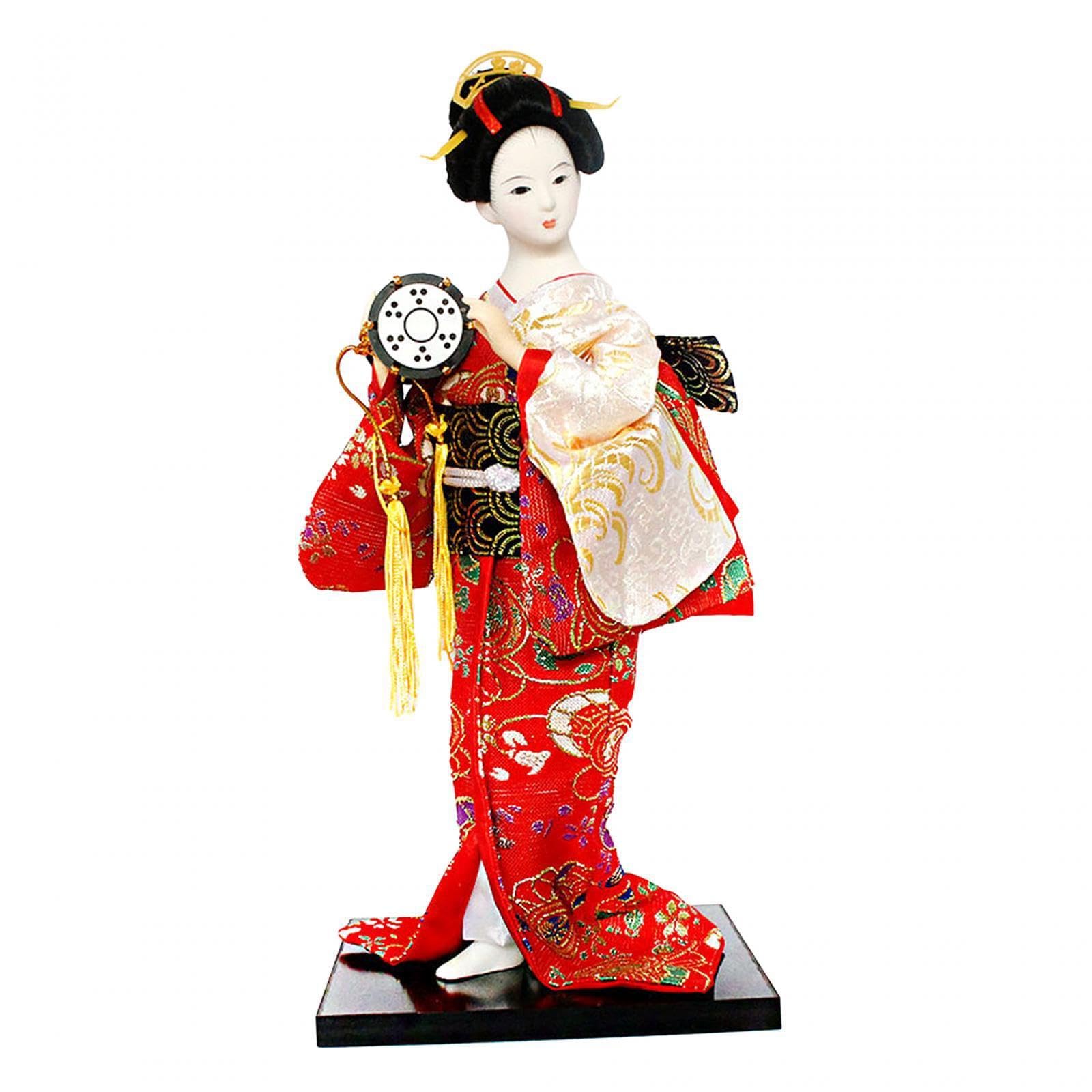 TWISAXC Traditional Geisha Doll Figurine Decor Handcrafted Collectible With Artistic Breath And Flat Bottom Base Statuette Figurines Dolls Geisha Collectible, Style C
