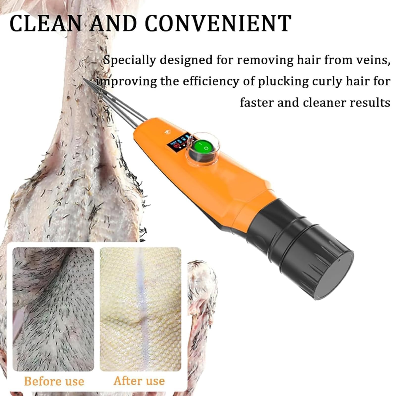 Desplumador eléctrico de aves de corral, 13000 rpm, portátil, con cono de acero inoxidable desmontable e indicador de nivel de batería para pollo, pato, ganso