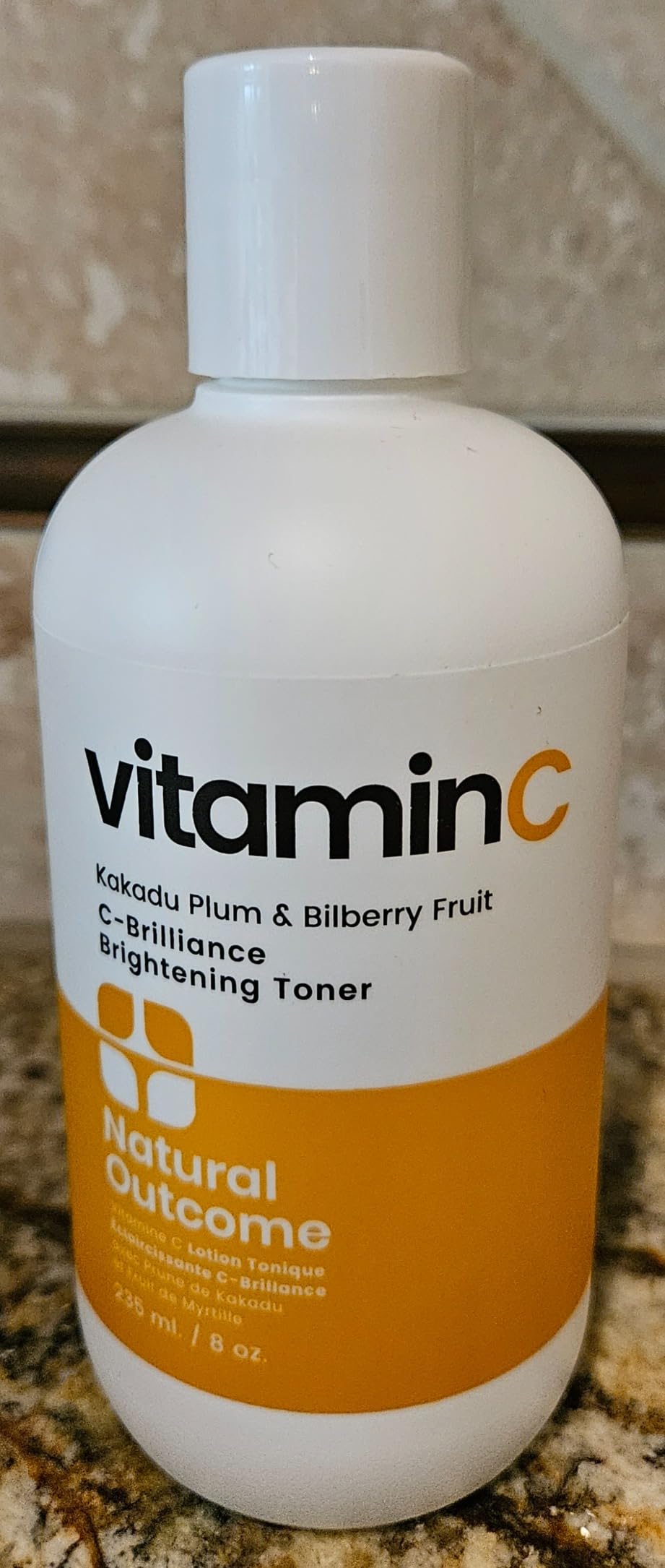 Natural Outcome C-Brilliance Vitamin C Toner for Face Daily Witch Hazel Facial Astringent with Kakadu Plum and Bilberry Fruit 8 oz Vegan, Fragrance Free