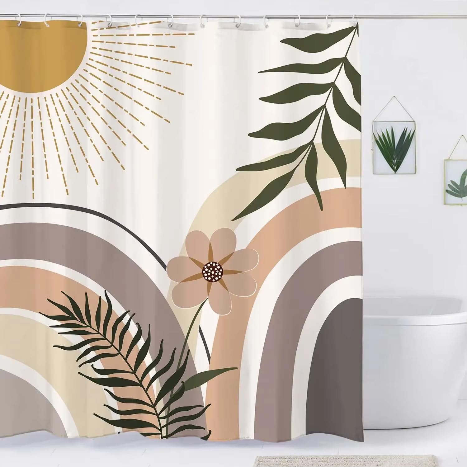 Rideau de douche médiéval bohème moderne minimaliste et décoratif géométrique 240x200 cm