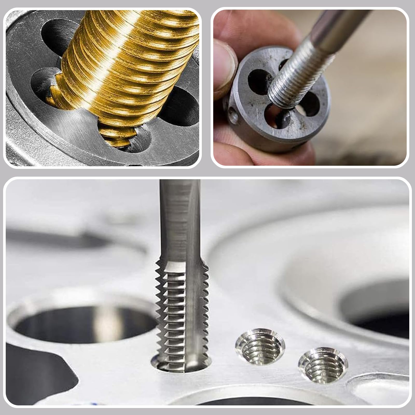 Filettatura Metrica e Maschiatura M10 x 1.0 mm HSS Maschi a Mano per Riparazione