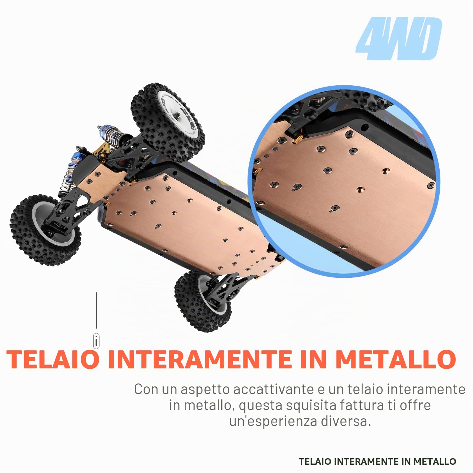 Goolsky Auto radiocomandata 1/12, 75 km/h, auto radiocomandata, fuoristrada, ad alta velocità, 2,4 GHz, 4 WD RTR, motore senza spazzole, telaio in metallo, crawler RC Buggy Crawler
