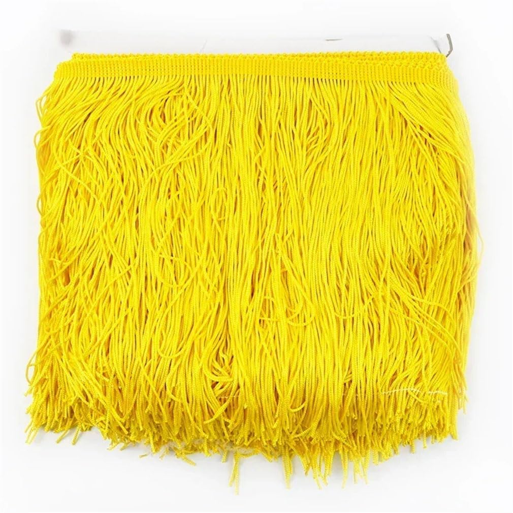 Cinta de encaje tejida con flecos de 10 metros, 10, 15, 20 y 30 cm, con flecos y borlas largas, accesorios de decoración de prendas de vestir