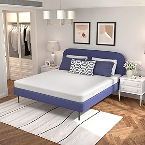 PayLessHere 6 Inch Green Tea Cooling Gel Memory Foam Mattress King, Medium-Firm,Pressure Relief&Temperature Regulation,CertiPUR-US Certified,White