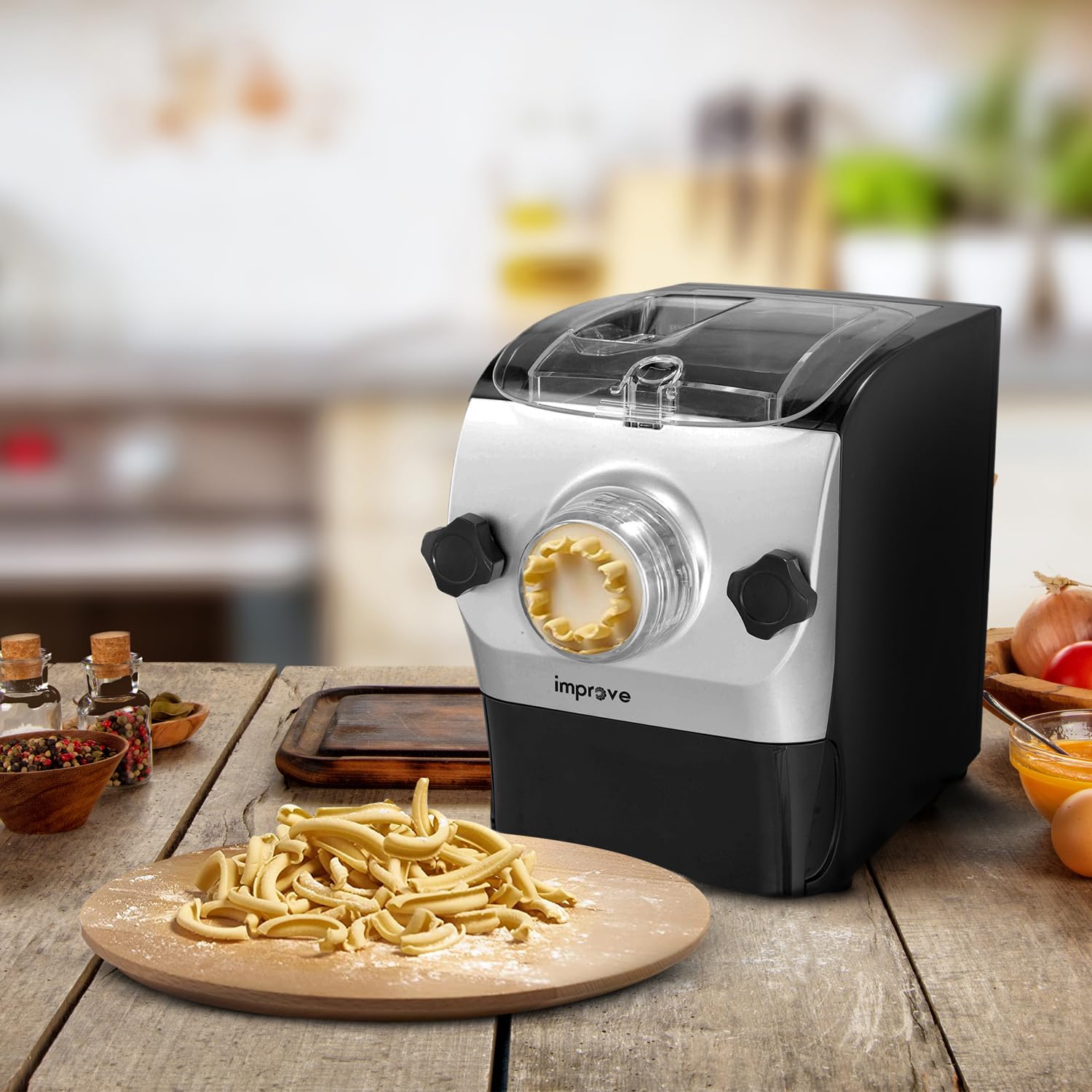Improve IMPMPM3H Macchina Automatica per Preparare Pasta Fresca, 3 Programmi Automatici, 8 Dischi, 260W