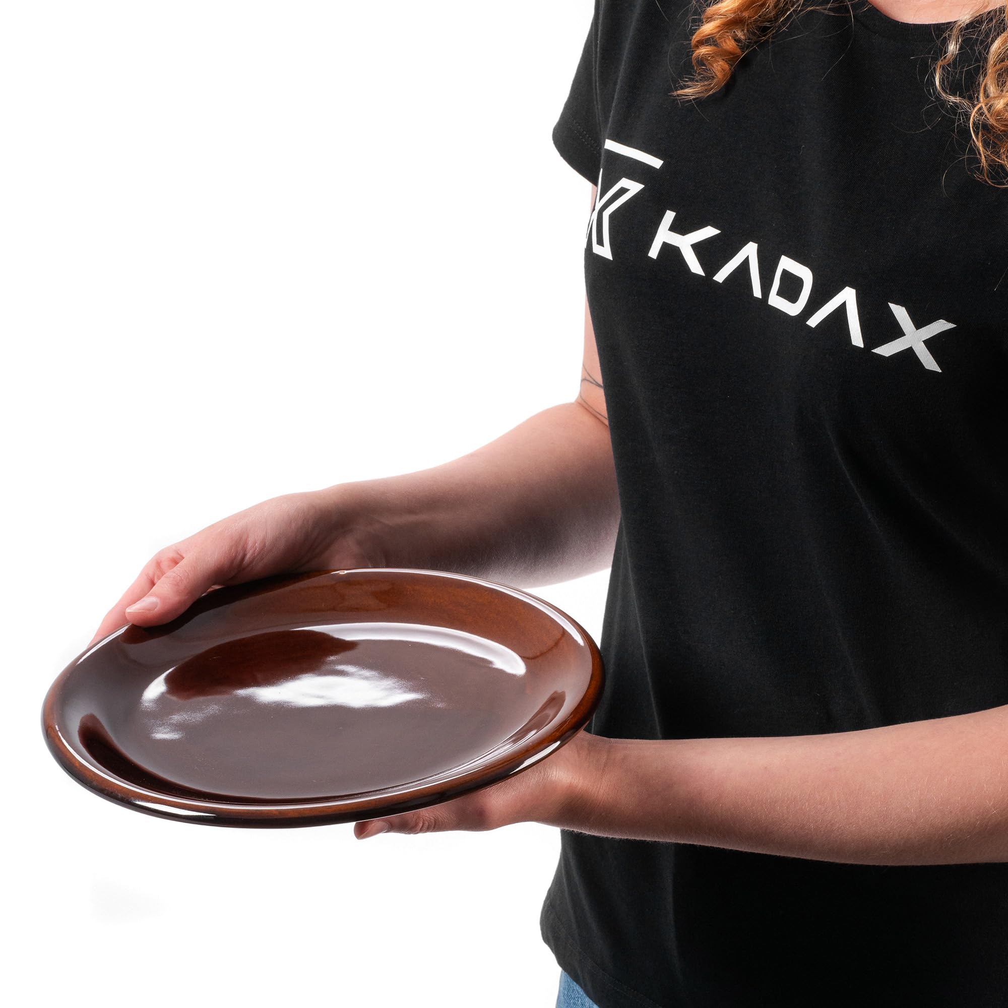 KADAX Lot de 2 Assiette, assiette en argile avec couche de céramique, assiettes résistantes au lave-vaisselle, assiettes plates, assiettes de service pour le petit-déjeuner, les gâteaux, les desse
