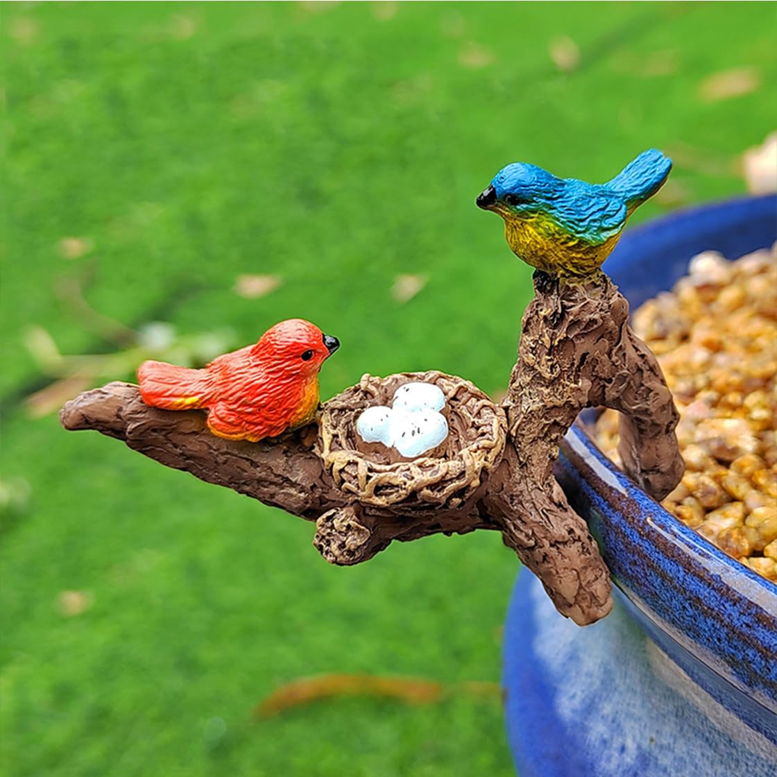 置物  Bird Amazon.com: HyzaPhix 2pcs Birds Perched on Branches Flower Pot