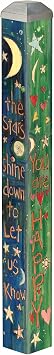 Studio M Stars Shine Down 16" Mini Art Pole Small Decorative Indoor/Outdoor Garden Post, Great Gift, Stake Included for Easy Installation, No Digging - Made in The USA