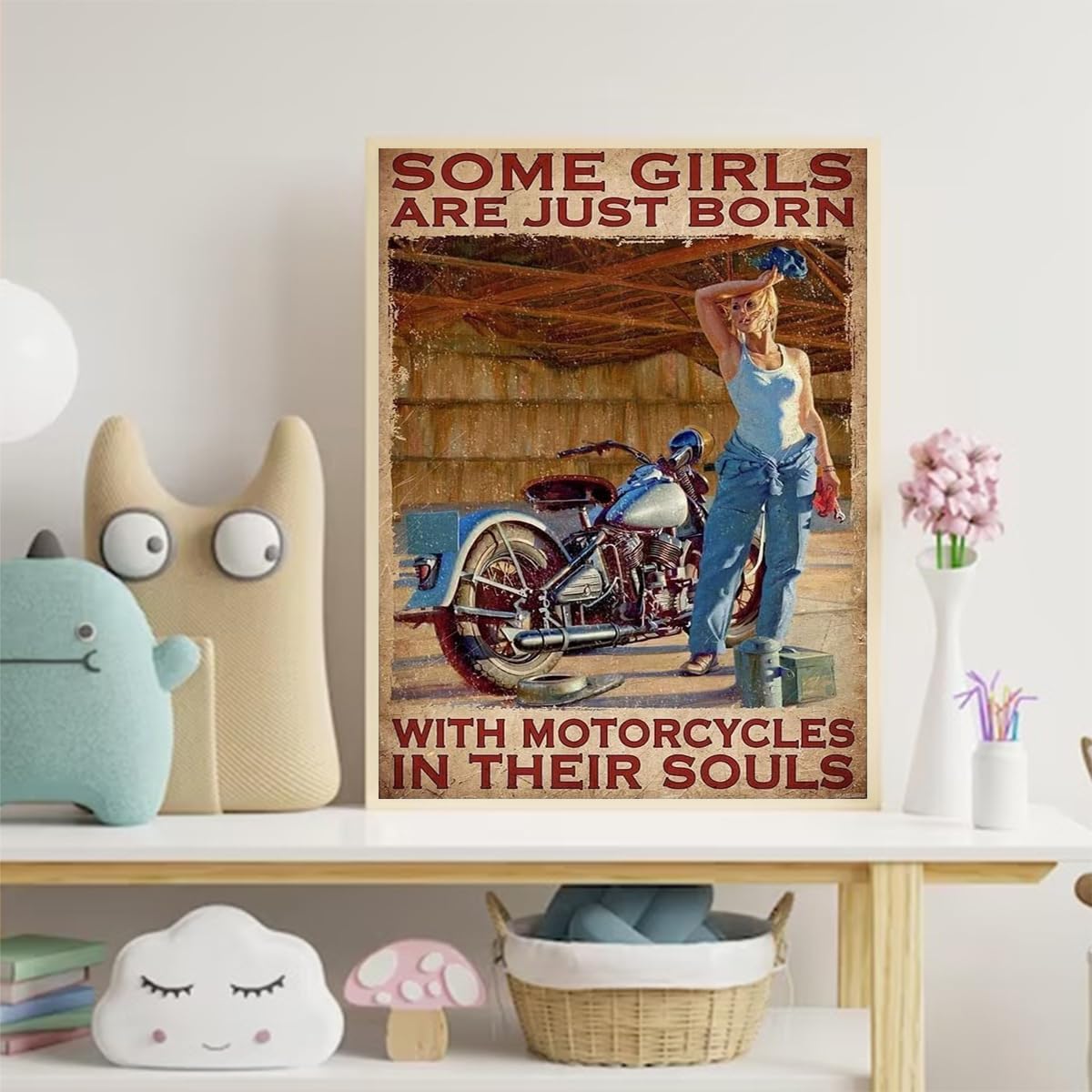 Women are Born with Motorcycles DIY Diamond Painting Kits for Adults Paint with Round Full Drill Gem Art Painting Kit for Home Wall Decor Gifts 12x16 Inch