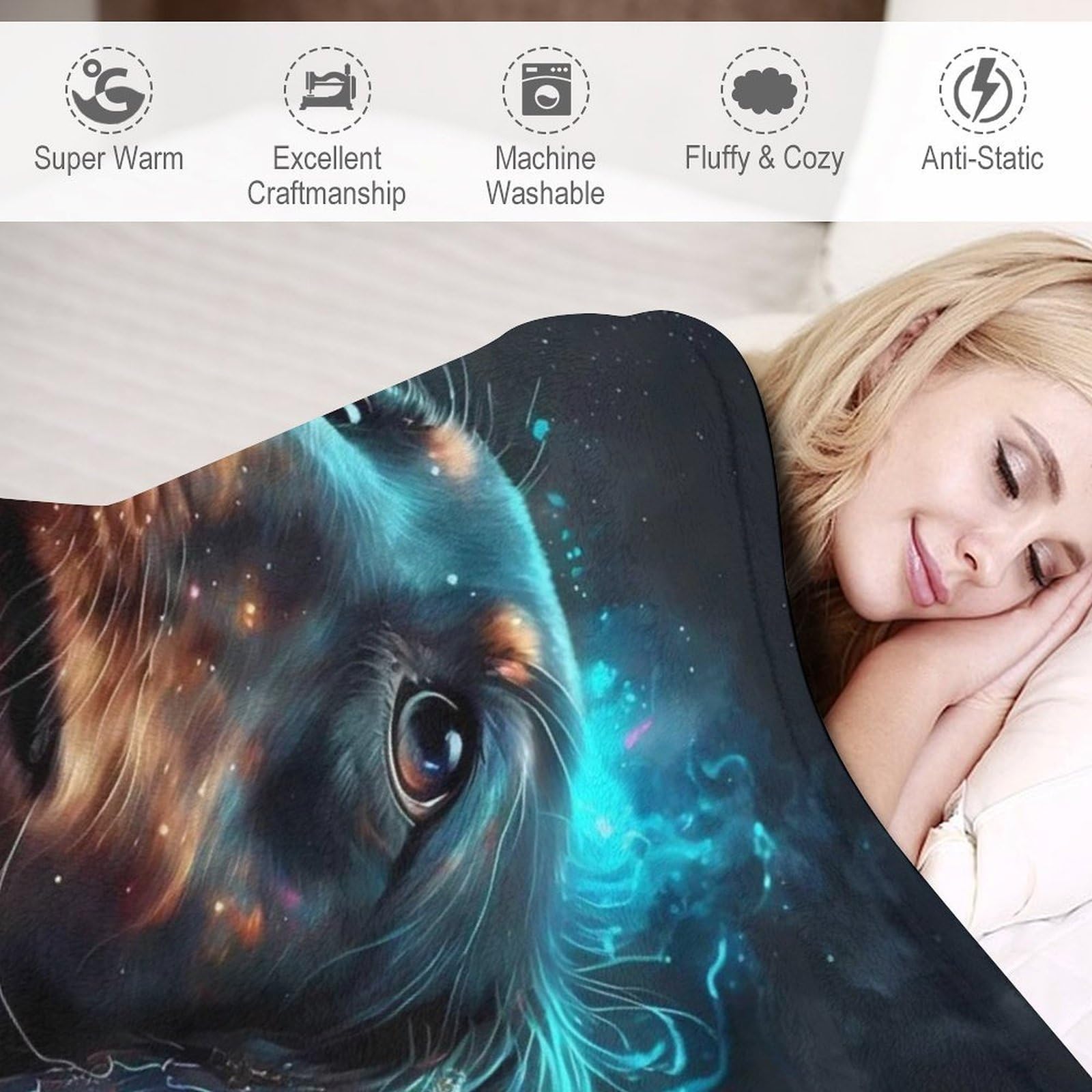 Decke Flannel Kuscheldecken Dackel Hund Couchdecke, Warme Weiche Vier Jahreszeiten Decken, Schlafdecke Tagesdecke 150×200cm