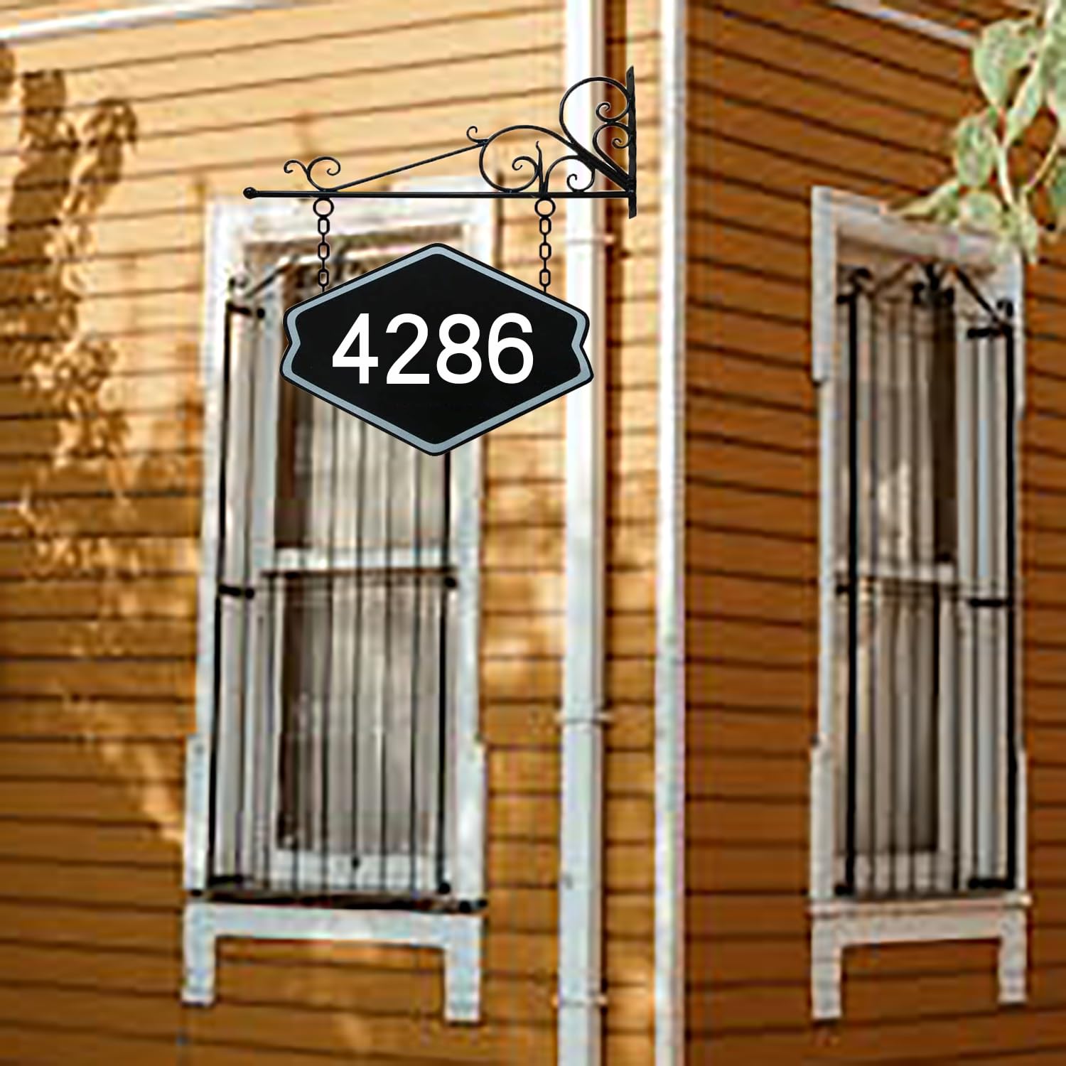 Letrero de Dirección Personalizado Con Soporte de Pared, Placas de Dirección de Casa de Hierro, Letrero de Dirección Con Tornillos, Letreros Colgantes Metal Para Casa, Agregar Texto de Doble Cara