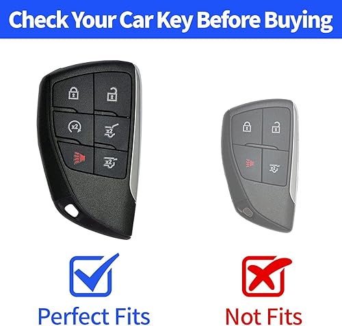 Miniatura 2 de Funda para llavero Chevy con llavero de TPU suave, funda para llave de TPU suave, compatible con Chevrolet Suburban Tahoe Silverado 1500 2021 2022