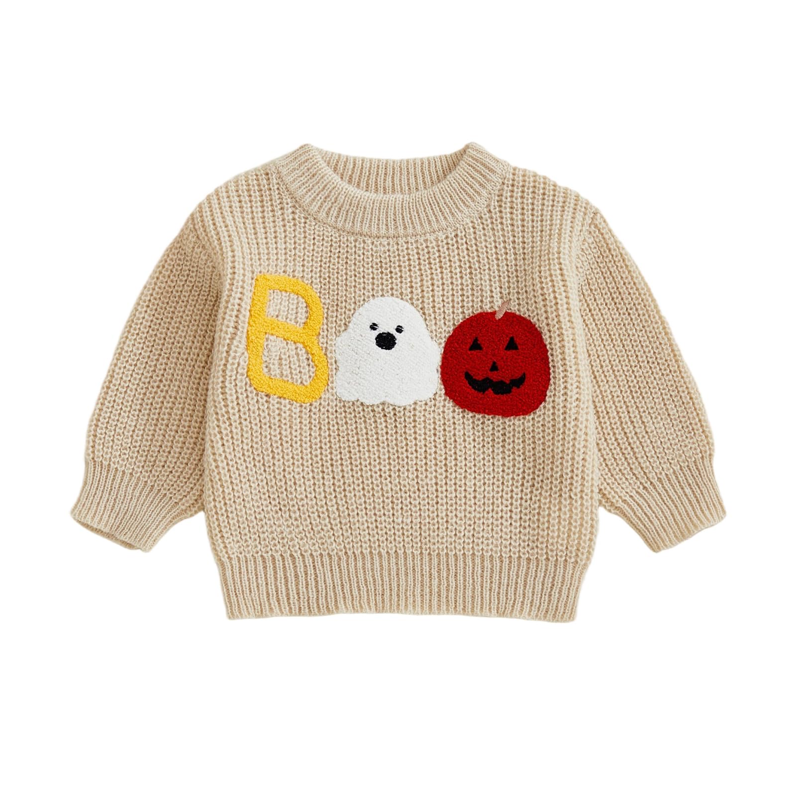 LSFYSZD Toddler Baby Girls Boys Halloween Pumpkin Sweaters Long Sleeve Crew Neck Winter Warm Knitwear Pullover Jumpers Top — view 32