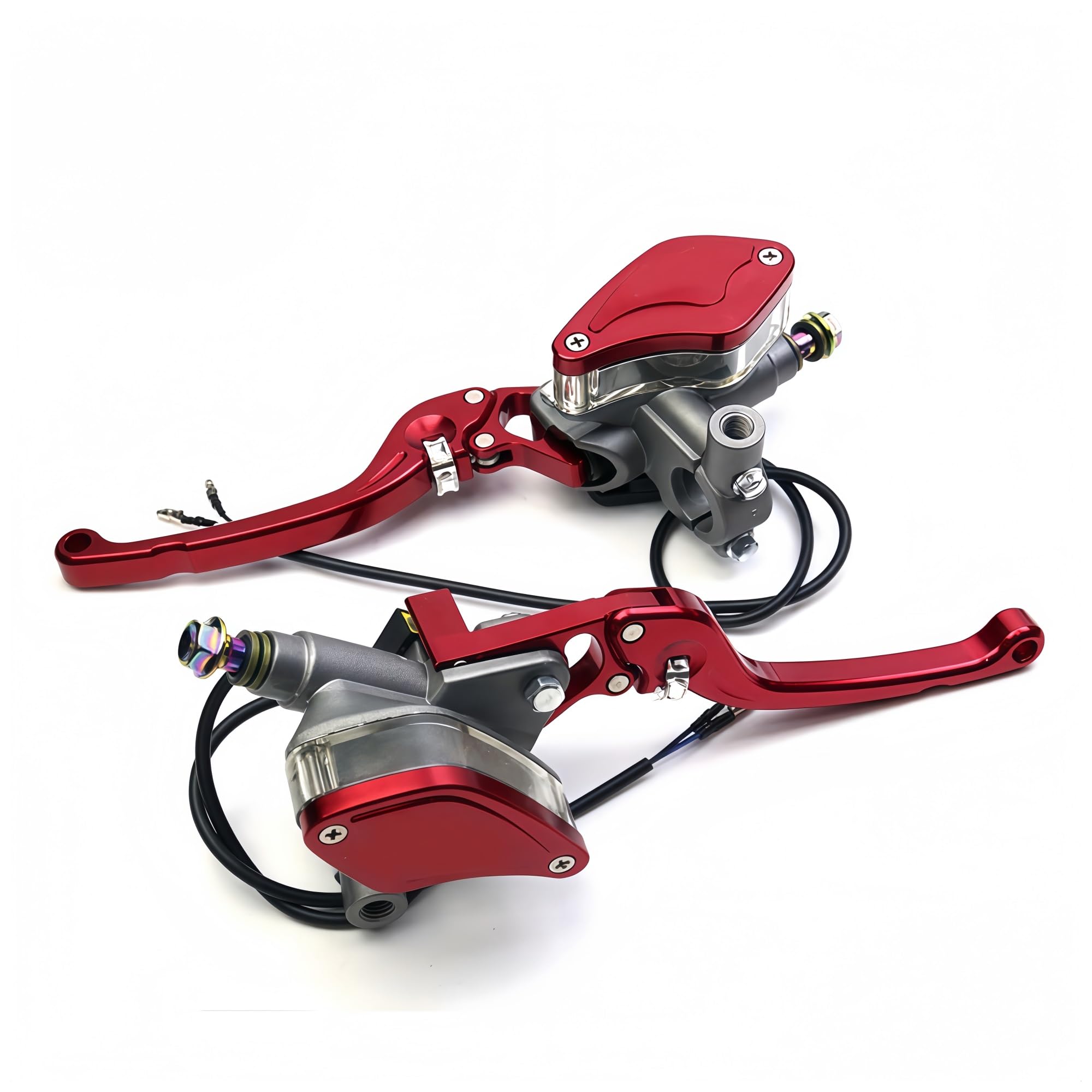 Riderai Red Motorbike Clutch Levers For Honda For Yamaha Handle Lever Adjustable Hydraulic Brake Clutch Motorcycle