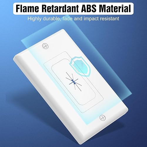 Miniatura 5 de VCELINK Cable de placa de pared con soporte de montaje, cubierta de salida de cable de apertura de goma flexible de una sola banda para cables de