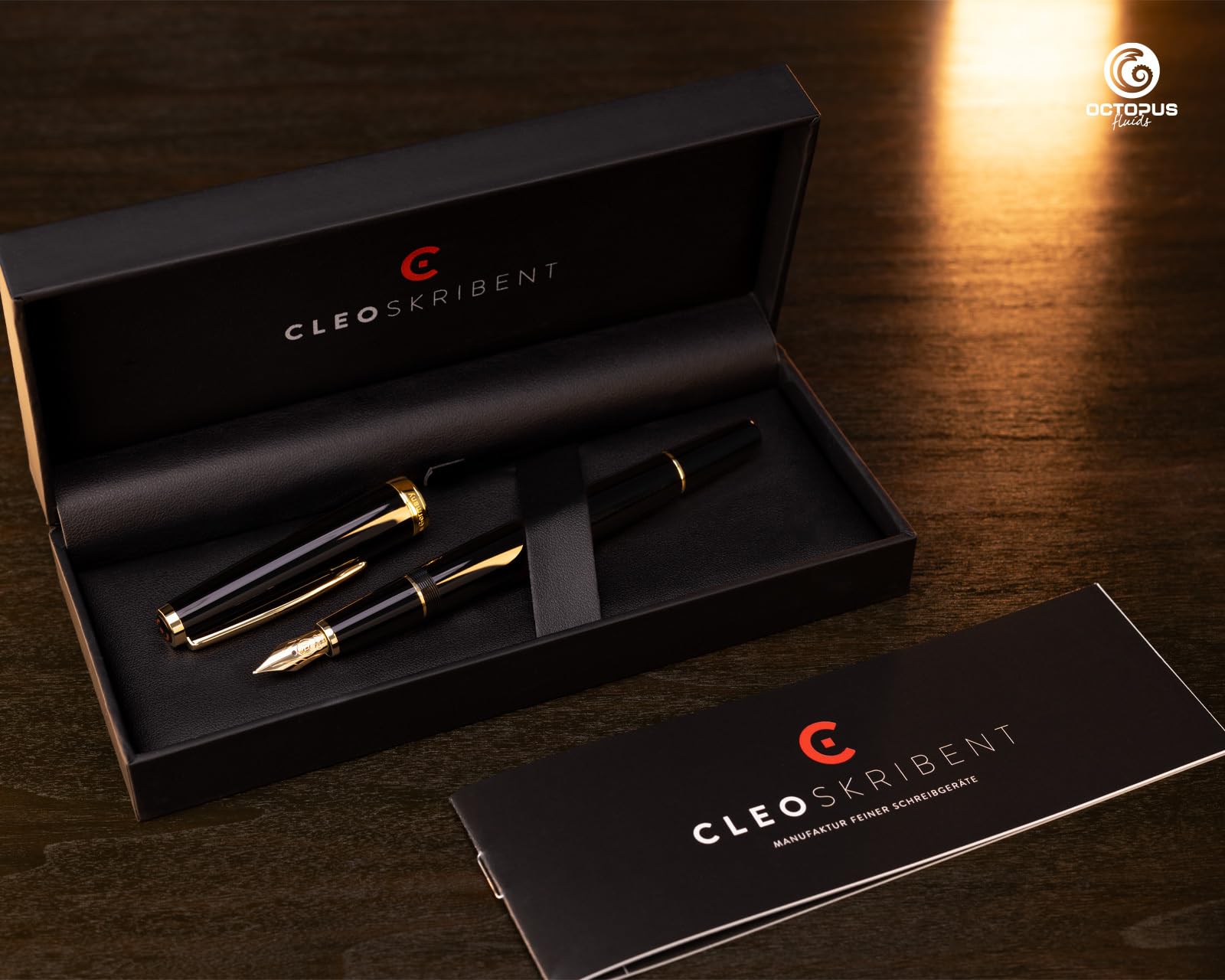 CLEO Skribent Gold +++ Penna a rotazione +++ anelli e clip dorati