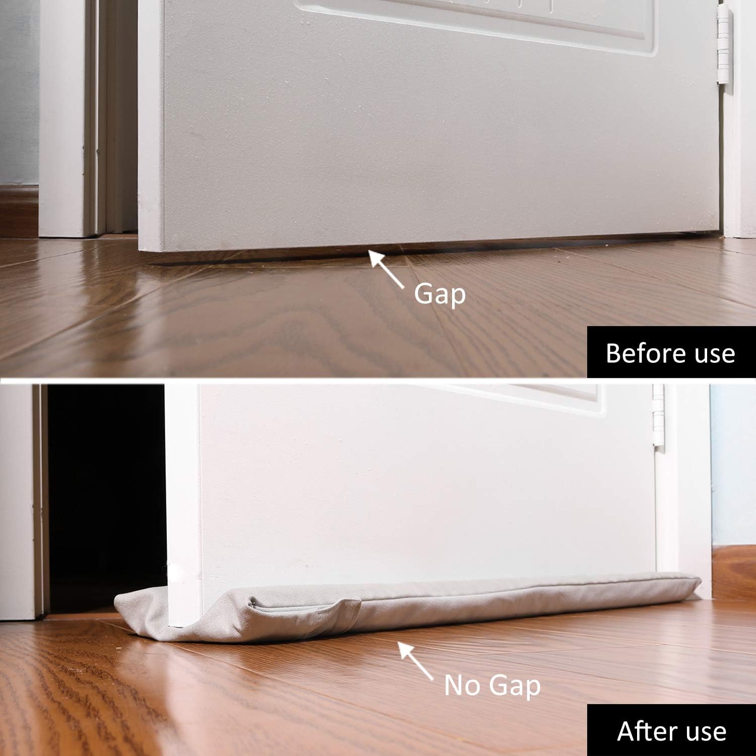 GNEGNI 30 inch Under Door Draft Stopper,Improved Adjustable Double Draft Blocker for Doors Windows Sound Proof Reduce Noise Door Sweep