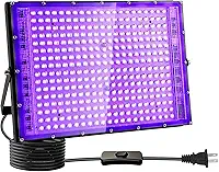 400W Lâmpada Led UV 220V, Luz Negra Refletor 220V, Lâmpada Led Uv, Luz Negra 400W, para Festas Glow, Festas Black Light, Halloween, Pintura Corporal, Brilho Neon, Pôsteres Fluorescentes