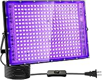 400W Lâmpada Led UV 220V, Luz Negra Refletor 220V, Lâmpada Led Uv, Luz Negra 400W, para Festas Glow, Festas Black Light, Halloween, Pintura Corporal, Brilho Neon, Pôsteres Fluorescentes
