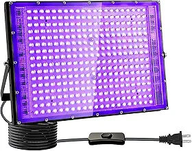 400W Lâmpada Led UV 220V, Luz Negra Refletor 220V, Lâmpada Led Uv, Luz Negra 400W, para Festas Glow, Festas Black Light, Halloween, Pintura Corporal, Brilho Neon, Pôsteres Fluorescentes
