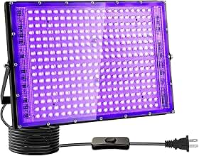400W Lâmpada Led UV 220V, Luz Negra Refletor 220V, Lâmpada Led Uv, Luz Negra 400W, para Festas Glow, Festas Black Light, Halloween, Pintura Corporal, Brilho Neon, Pôsteres Fluorescentes