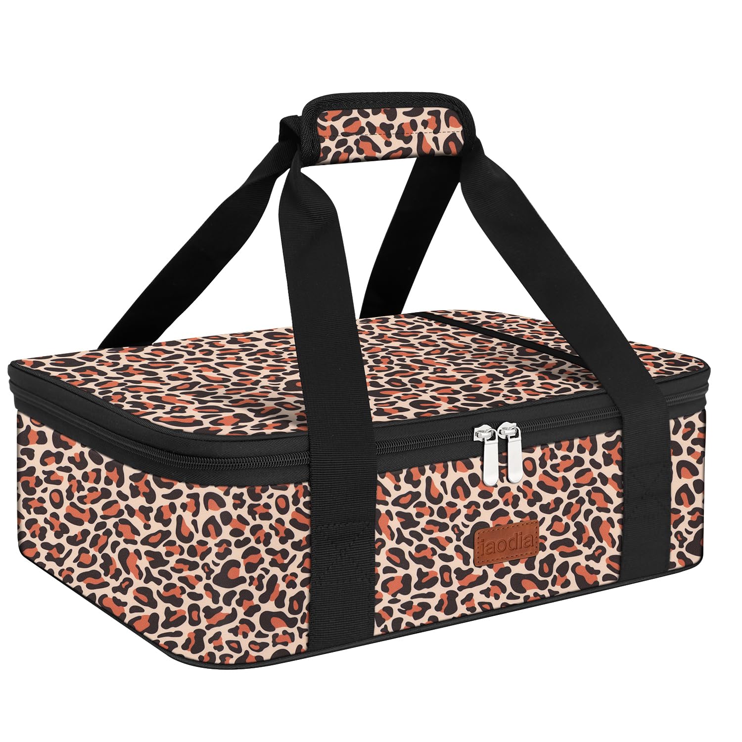 iaodia Insulated Casserole Carrier Bag, Expandable Thermal Food Carrier Insulated Travel Carry Bag for Hot or Cold Food for Picnic Cookouts Potluck