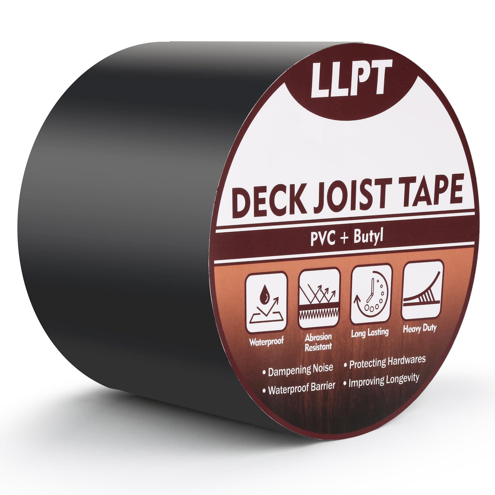 LLPT Joist Tape for Decking 4" x 50 Ft Beam Joist Protection Flashing Tape Heavy Duty Waterproof Butyl Sealant for Wood Decks Roof Building Joists
