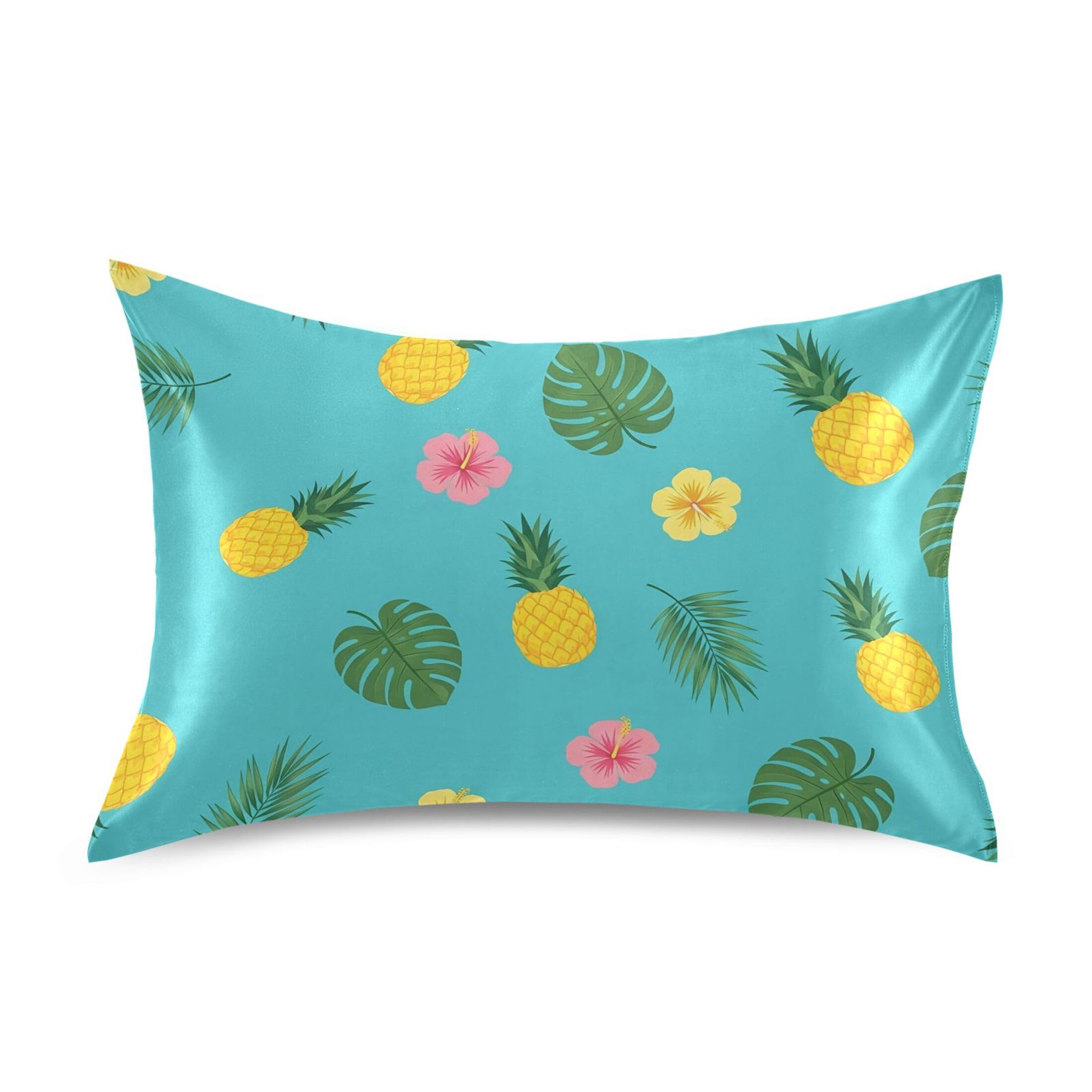 Fuauuyl Pillowcase King Size 20x40 in, Pineapples Soft Breathable Satin Pillow Case for Hair and Skin with Envelope Closure Wrinkle-Free