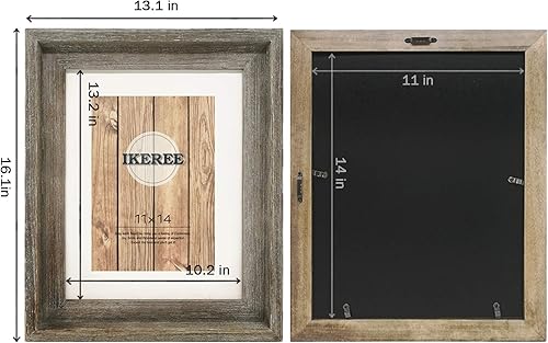 Miniatura 2 de IKEREE Marcos de fotos rústicos de 11 x 14 pulgadas, diseño rústico y elegante, marcos de fotos con parte delantera de plexiglás para exhibición en