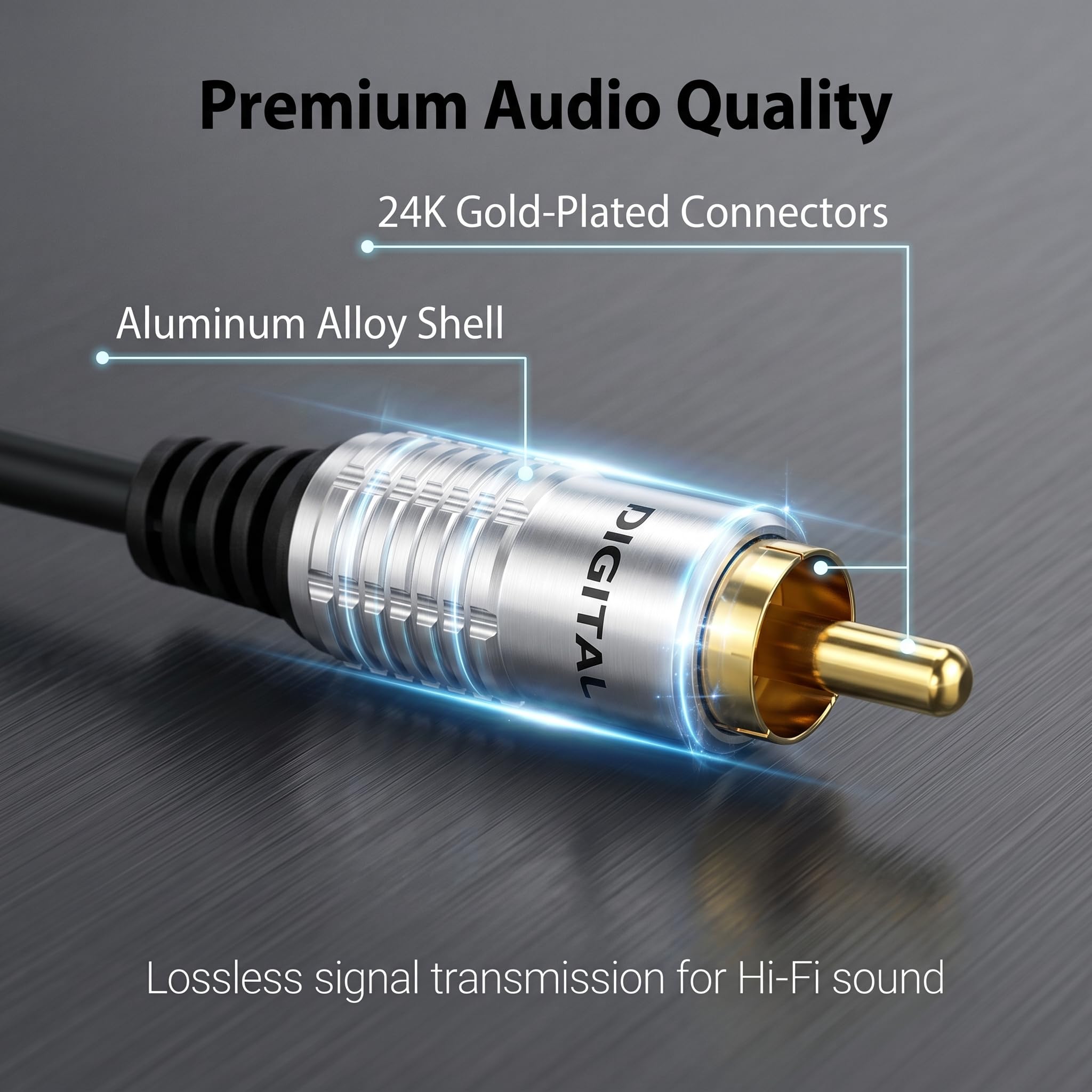 Cinch Y Splitter Kabel, 1 Buchse auf 2 Stecker, Cinch Y Adapter, Stereo Audio Adapter für Subwoofer, Verstärker, Subwoofer, Phono, Heimkino, Auto, HiFi, Vergoldeter Stecker, 25 cm