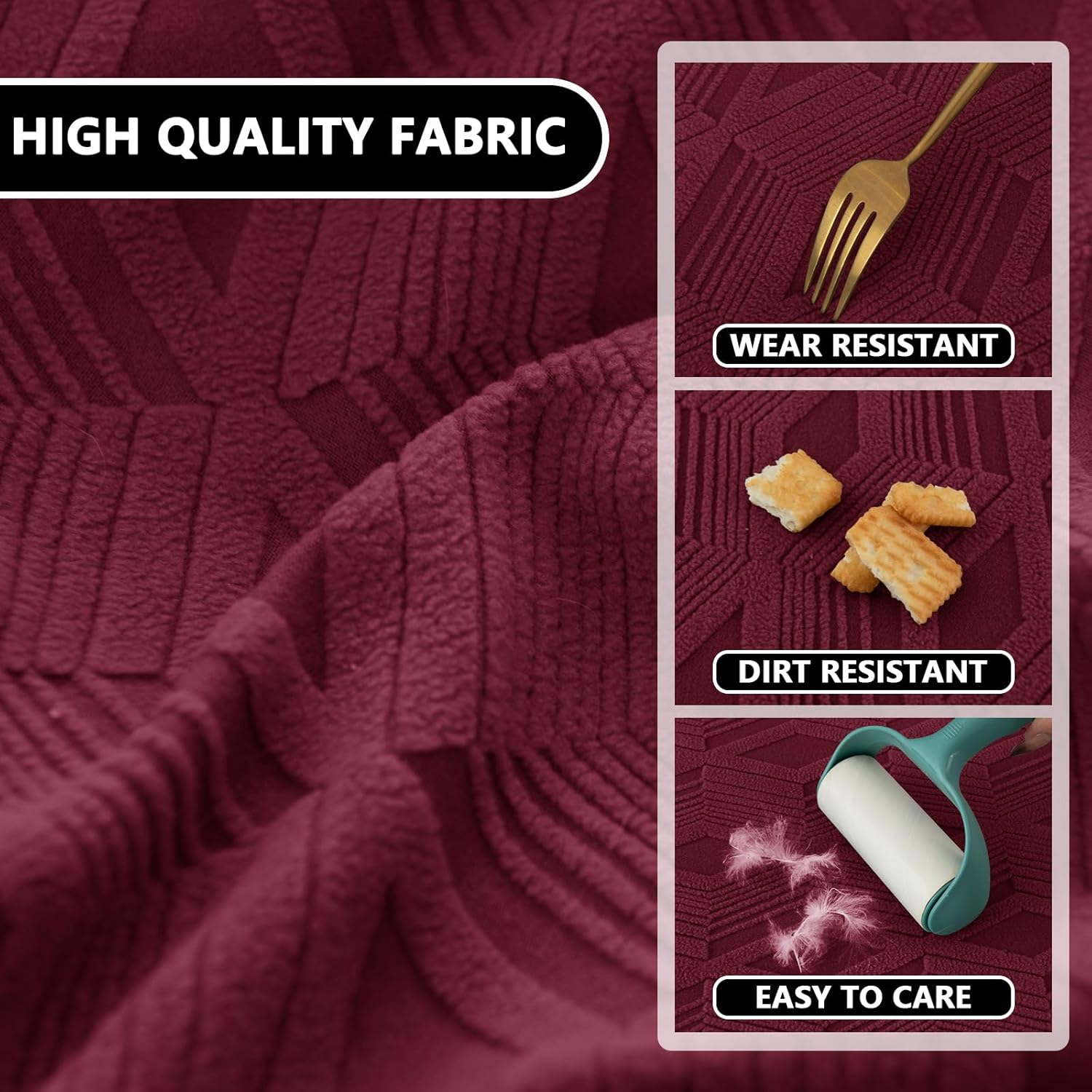 Stretch Modern Banquet Armchair Slipcover 1-Piece Accent Chair Covers with Arms Soft Chair Slipcovers for Living Room Armchair Furniture Protector Office Reception Reading Sofa (Wine red)