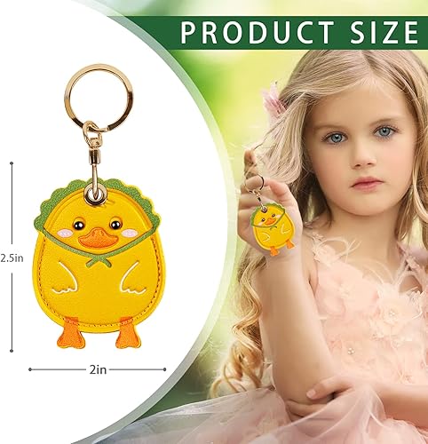 Miniatura 79 de Funda de cuero compatible con Apple AirTag, rastreador de llavero GPS Airtag con llavero, cubierta protectora antiarañazos para AirTag