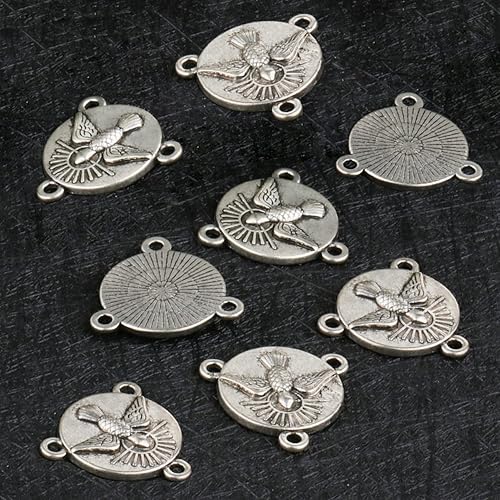 Miniatura 5 de San Benito, Medalla milagrosa de Nuestra Señora de Guadalupe para la fabricación de joyas DIY, parte de conexión del centro del rosario de la Virgen