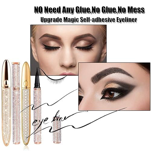 Miniatura 5 de Kit de pestañas mágicas y delineador de ojos, sin pegamento, juego de pestañas no magnéticas, pestañas de visón reutilizables 6 pares de 6 estilos