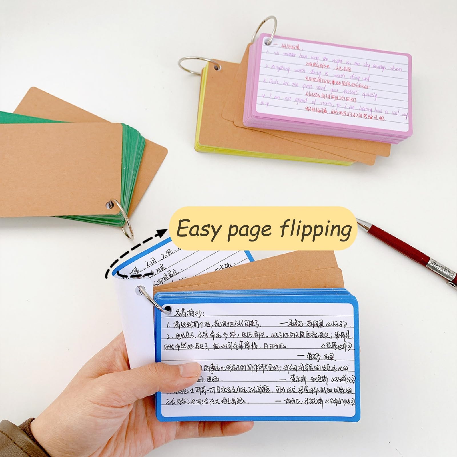 Flash Revision Record Index Cards, 300 Sheets Assorted 6 Colours With ...