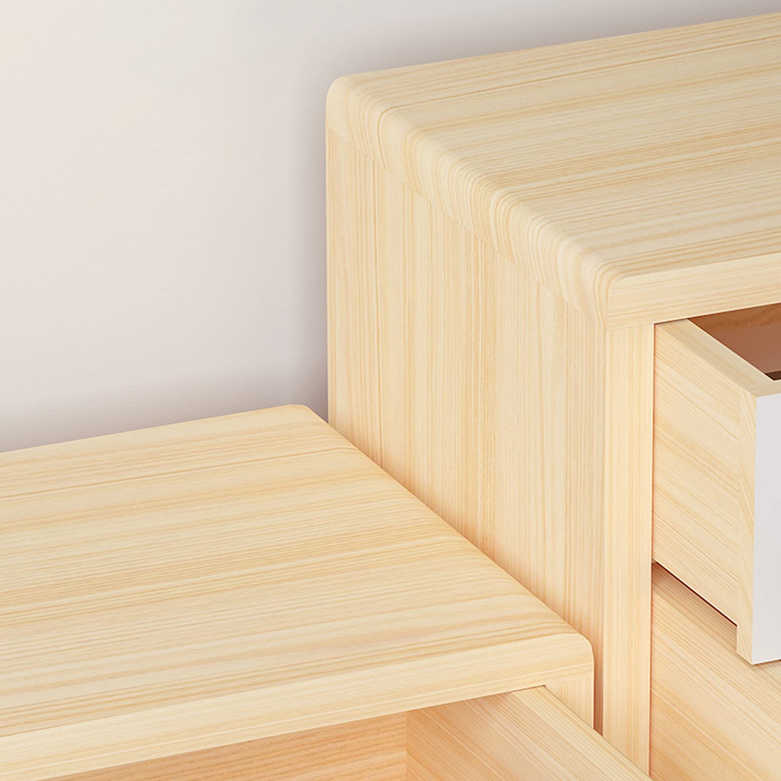 Caja de almacenaje Organizador de escritorio de almacenamiento de oficina de madera con 3 cajones de escritorio archivador para el hogar Artículos de arte de oficina Caja de almacenamiento plegable